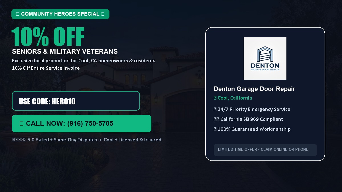 10% OFF Senior Citizens (65+) & Military / Veteran Community Discount in Cool, CA
